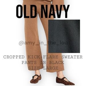 Cropped Kick-Flare Sweater Pants in black size L by Old Navy